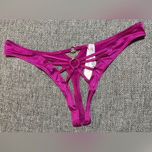 Victoria's Secret High Leg Open Front Strappy Satin Panty